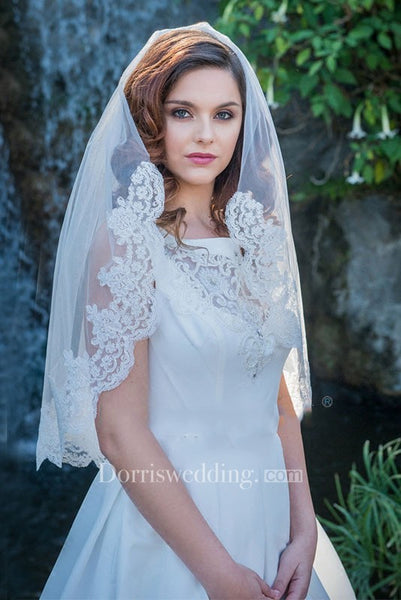 Simple Single Layer Soft Yarn Bride Veil Wedding Bridal Style With Insert Comb