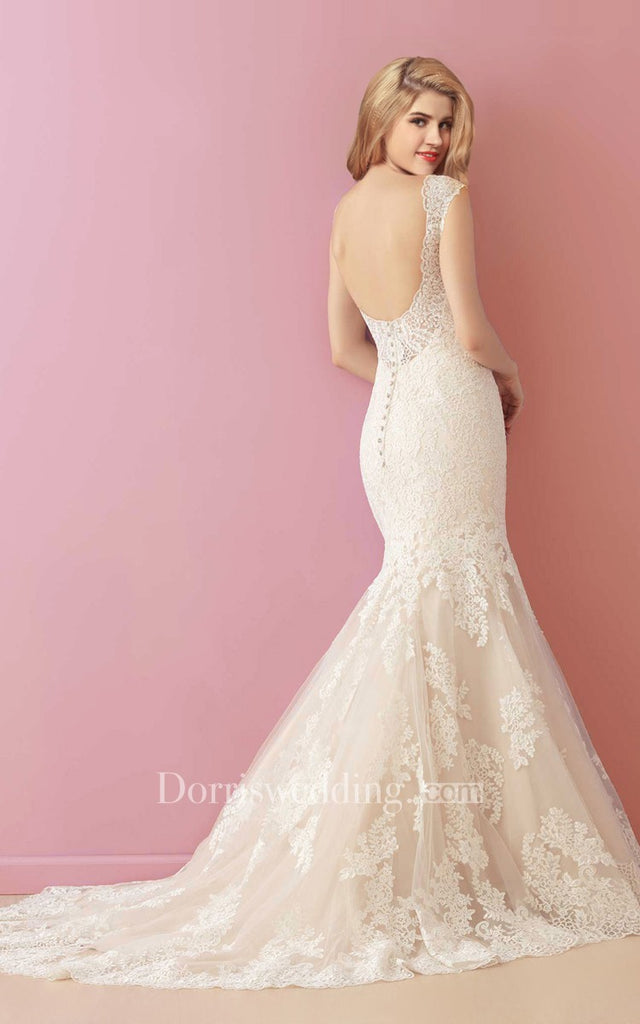 Mermaid Backless Lace Wedding Gown DorrisDress Mermaid Backless Lace Wedding Gown DorrisDress