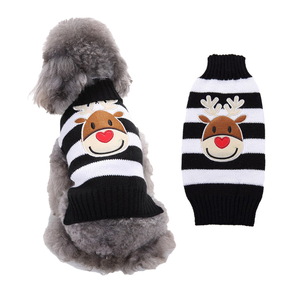 Lovely Warm Christmas Dog Sweater with Snowflake and Deer Patterns - 12 Styles