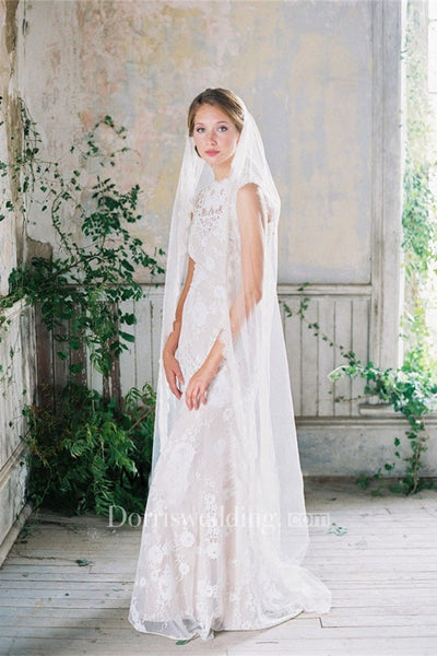 Single Layer Simple Beautiful Bride Wedding Eyelash Lace Veil