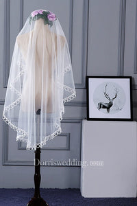 New Veil Bride Veil Sweet Short Lace Bride Wedding Veils Super Soft