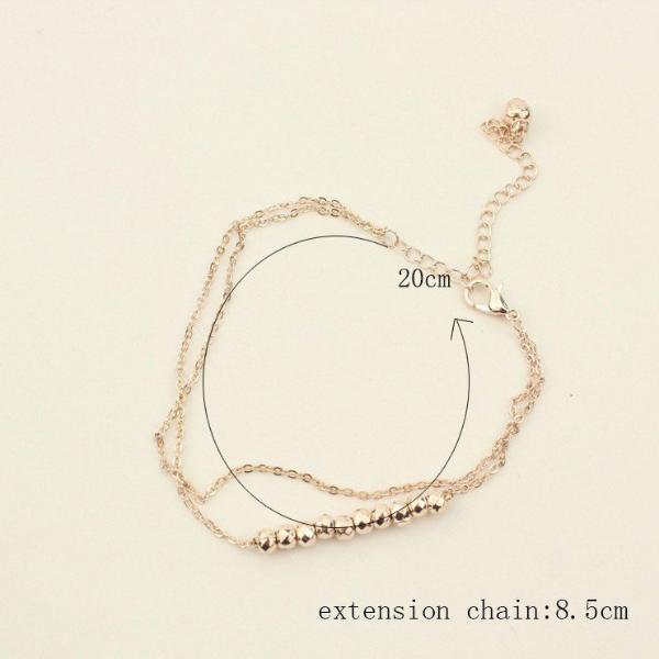 Simple Temperament Anklet Double Bells Beads Bead Chain Anklet Jewelry