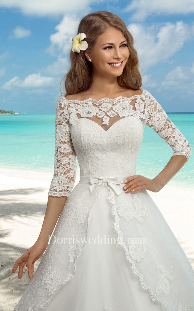 Sweetheart Long A-line Organza Wedding Dress With Appliques And bolero DorrisDress Sweetheart Long A-line Organza Wedding Dress With Appliques And bolero DorrisDress