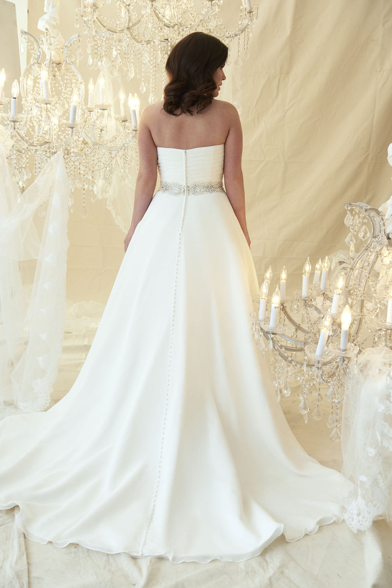 Chiffon Strapless Dresses with Sweetheart Jade Plus Size