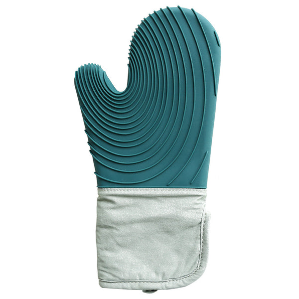 Heat Resistant Silicone Kitchen Oven Mitts Antiskid and Waterproof with Cotton Lining - A Pair (Two Pieces)