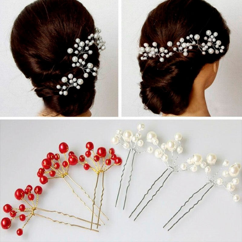 Hot Flower Crystal Hair Clips Women Fashion Styles Hairpin Fashion Trendy Wedding Bridal Pearl Hair Pins Bridesmaid Jewelry 1PC
