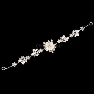 Wedding Bridal Pearl Flower Crystal Tiara Crown Headband Hair Accessory
