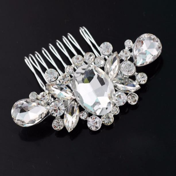 Bridal Wedding Diamond Pearl Hairpin Hair Clip Comb Jewelry