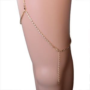 Shiny Women Body Jewelry Crystal Rhinestone Leg Thigh Chain Sexy Body Chain