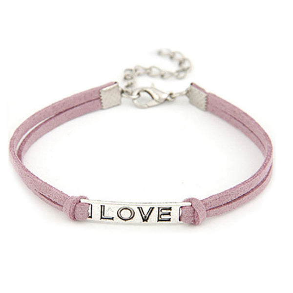 Women Men Love Handmade Alloy Rope Charm Jewelry Weave Bracelet Gift BU