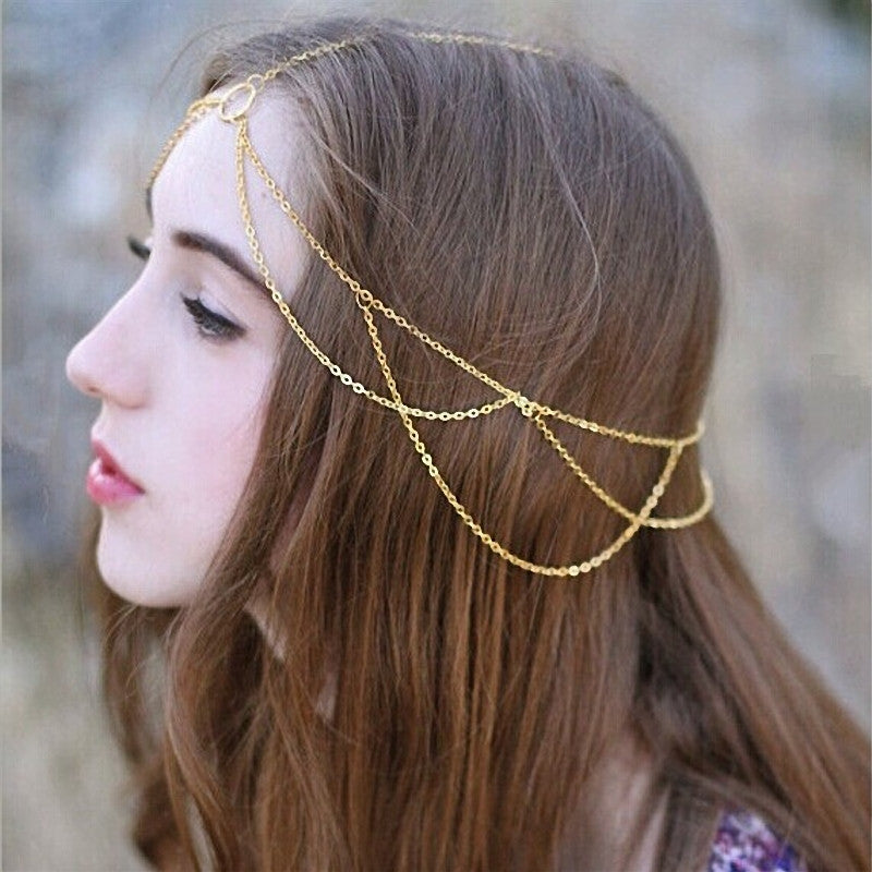 Fashion Women Head Jewelry Chain Headband Hair Band Headpiece Tassels