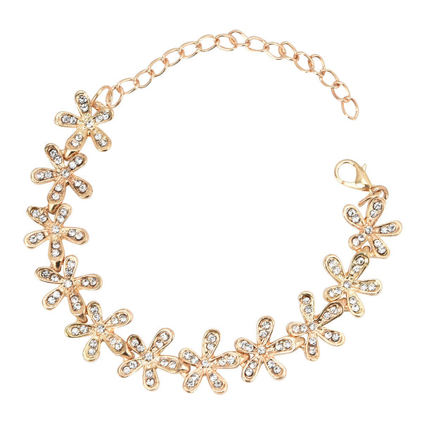 Women Elegant Crystal Snowflake  Bracelet Jewelry