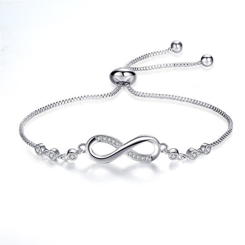 Elegant Diamond Charm Bracelet Love 925 Siver Female Bracelet