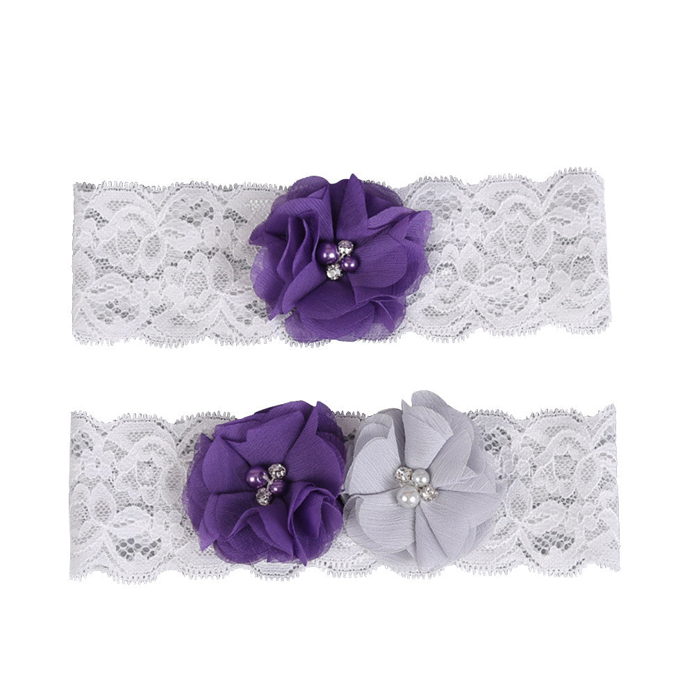 Bridal Wedding Garter Lace Flower Garters Decorations for Bride and Bridesmaid