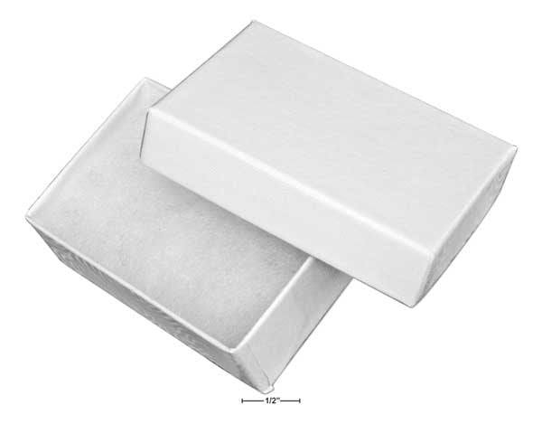 White Cotton Filled Gift Box 2 1/2" X 1 5/8" X 7/8"