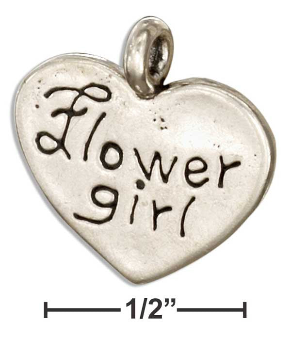 Sterling Silver "flower Girl" Heart Message Pendant