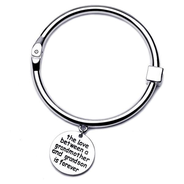 The Love Between Grandmother and Grandson Bangle - Silver