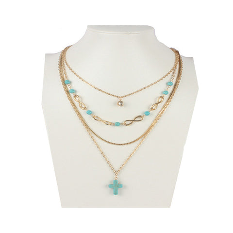 Turquoise Cross Chic Necklace