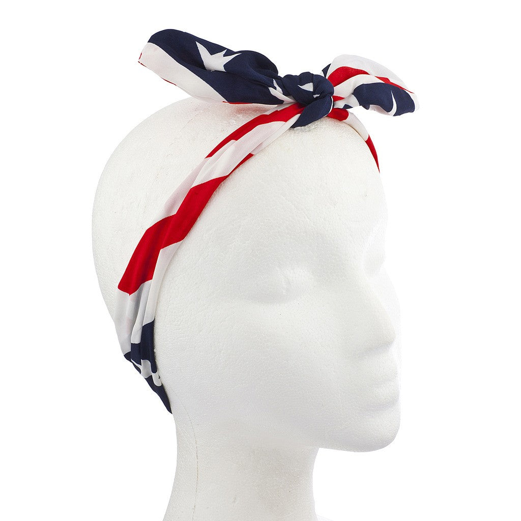 American Fourth Of July American Flag Bow Headwrap Headband